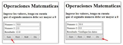 Ejemplo Operaciones Matemáticas con JSF