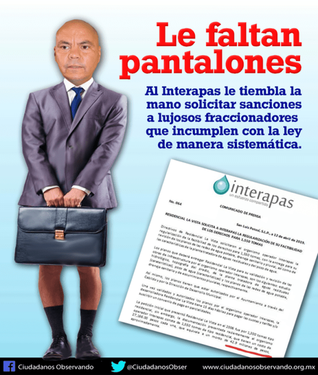 Le faltan “pantalones” al Interapas para cobrar a lujosos fraccionamiento