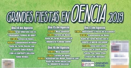 Fiestas en Oencia. 14 al 17 de agosto 2019 Fiestas en Oencia. 14 al 17 de agosto 2019