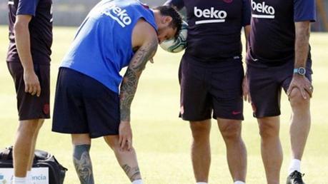 Messi se lesionÃ³ durante su primer entrenamiento