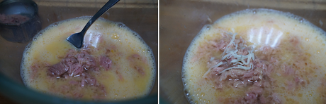 Tortilla francesa con atún y queso Tortilla francesa con atún y queso