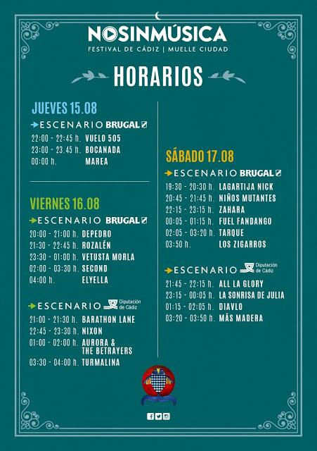 Horarios Festival No sin música 2019 Horarios Festival No sin música 2019