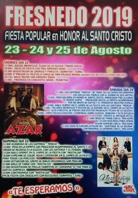 Fiestas de Santo Tirso en Fresnedo. 23 al 25 de agosto 2019
