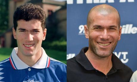 Zidane cuando lucía su tupido pelo y su ya conocido look. 