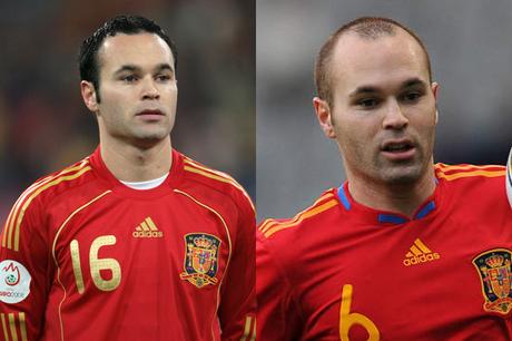 Iniesta cuando tenía pelo y cuando no. Aunque apuntaba maneras claras.