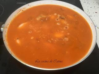 Arroz caldoso con chipirones y bacalao