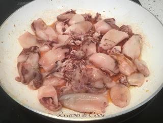 Arroz caldoso con chipirones y bacalao