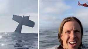 Una pareja se grabó en mitad del océano tras estrellarse su avión