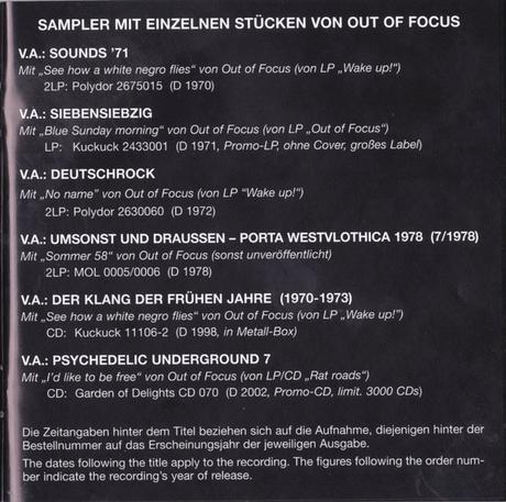 Out Of Focus - Rat Roads (2002) / Palermo 1972 (2007) Out Of Focus - Rat Roads (2002) / Palermo 1972 (2007)