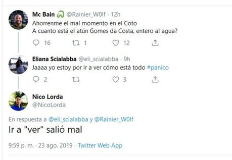 El mensaje de Scialabba antes de ir al supermercado, donde fue detenida.