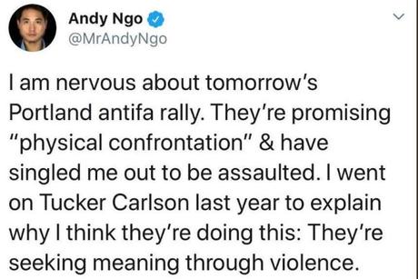 El fraude de Andy Ngo y sus seguidores terroristas domésticos El fraude de Andy Ngo y sus seguidores terroristas domésticos