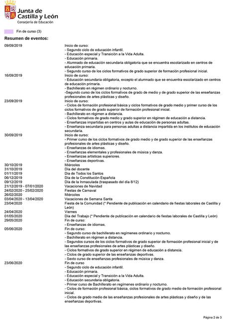 Así queda el Calendario Escolar 2019-2020 en Ponferrada y el Bierzo