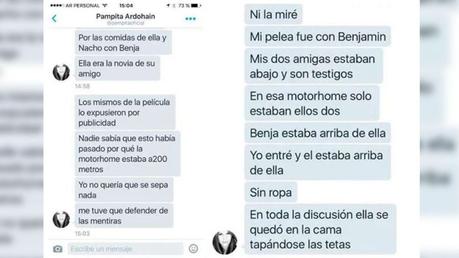 Filtran el chat de cuando Pampita descubrió a Vicuña con la China