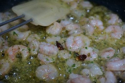 Pescado con gambas al ajillo Pescado con gambas al ajillo