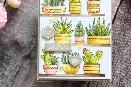 Watercolor card with Suzy's prints