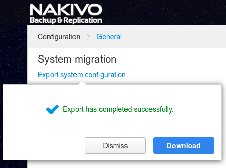 export completed