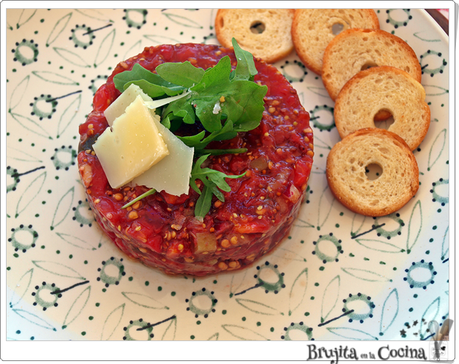 Steak tartar sin Steak (Tartar de tomate) Steak tartar sin Steak (Tartar de tomate)