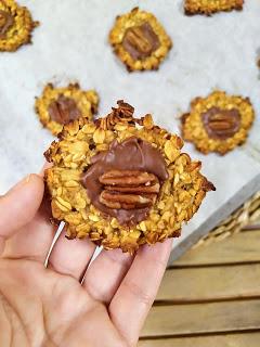 Galletas de avena, manzana y nuez pecana