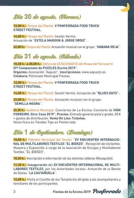 Fiestas de la Encina 2019. Programa y actividades