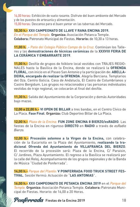 Fiestas de la Encina 2019. Programa y actividades