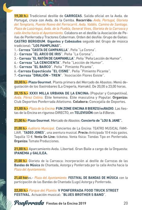 Fiestas de la Encina 2019. Programa y actividades