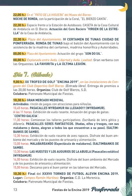 Fiestas de la Encina 2019. Programa y actividades