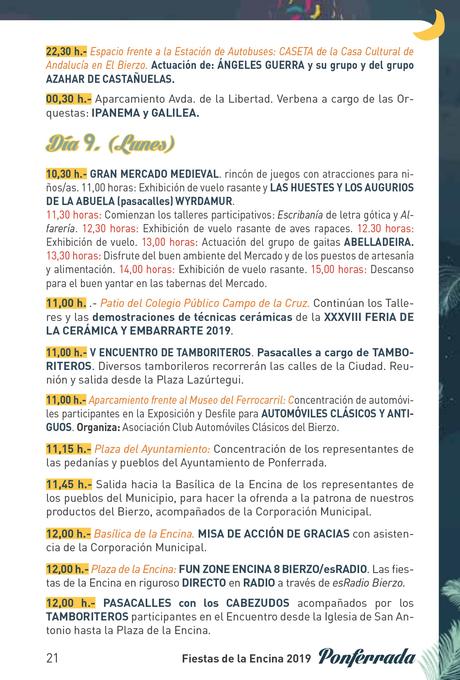 Fiestas de la Encina 2019. Programa y actividades
