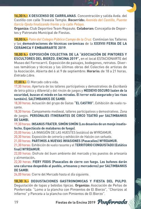 Fiestas de la Encina 2019. Programa y actividades