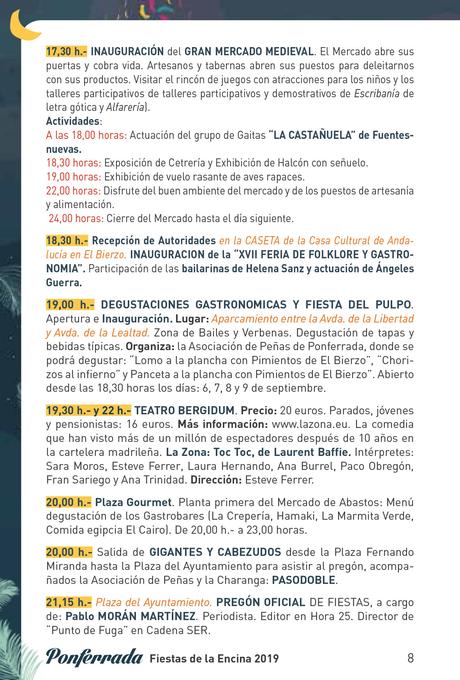 Fiestas de la Encina 2019. Programa y actividades