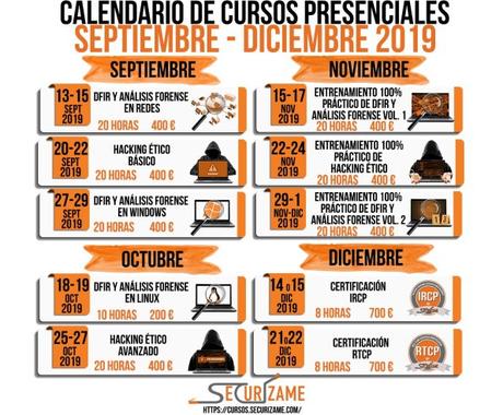 Formaciones para el segundo semestre del 2019 en Securízame