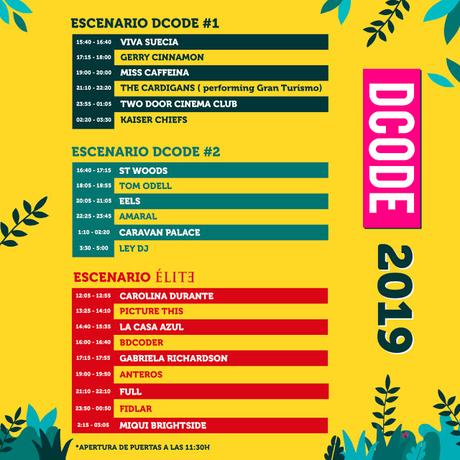 Horarios del DCode Festival 2019