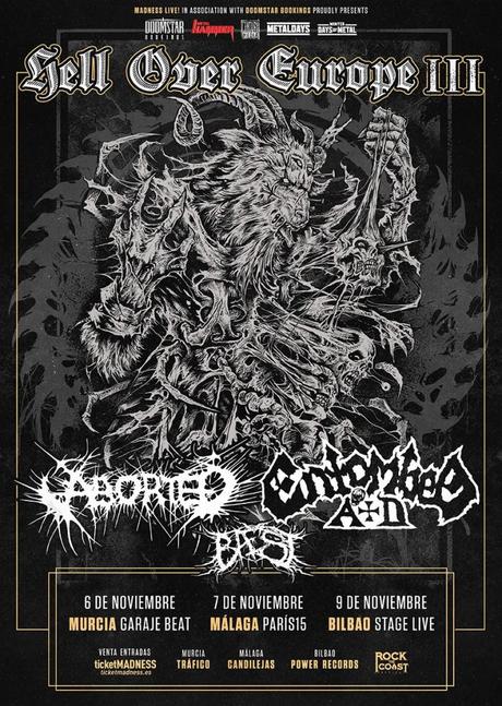Temporada otoño – invierno de conciertos ENTOMBED A.D. - ABORTED - BAEST