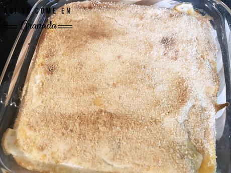 Huevos con bechamel al graten