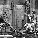 Aristóteles dialoga con Alejandro Magno