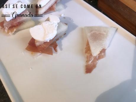 Milhojas de melón, queso y jamón, Juego de blogueros 2.0 Milhojas de melón, queso y jamón, Juego de blogueros 2.0