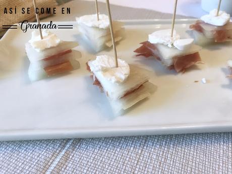 Milhojas de melón, queso y jamón, Juego de blogueros 2.0 Milhojas de melón, queso y jamón, Juego de blogueros 2.0
