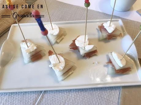 Milhojas de melón, queso y jamón, Juego de blogueros 2.0 Milhojas de melón, queso y jamón, Juego de blogueros 2.0