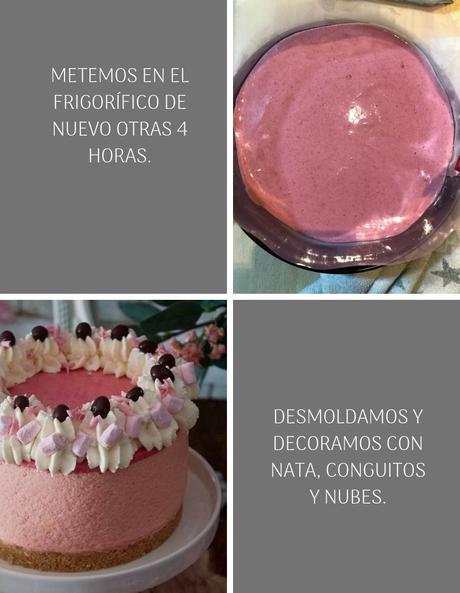 Tarta mousse de nubes y chocolate sin horno