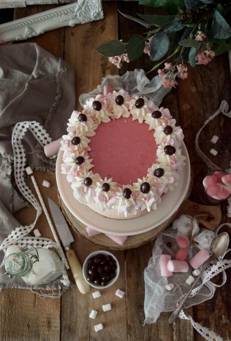 Tarta mousse de nubes y chocolate sin horno