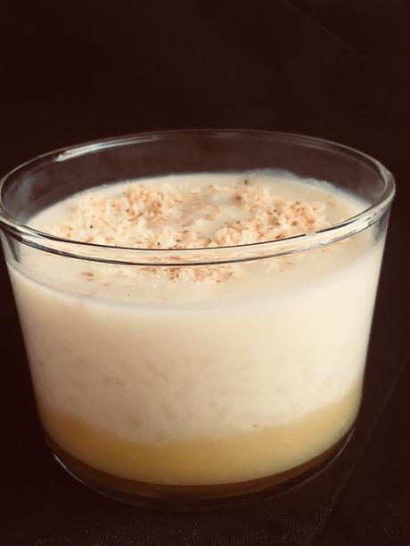 Arroz con leche de coco y crema de limón