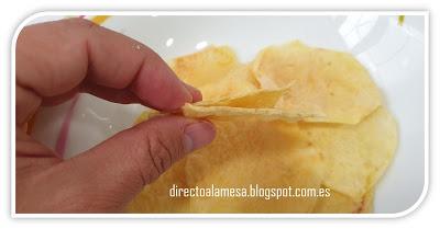 Patatas chips al microondas