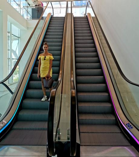 Yellow drapped dress