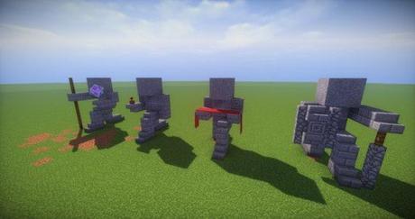 Ideas y cosas para construir en Minecraft Simples estatuas de piedra guardiana