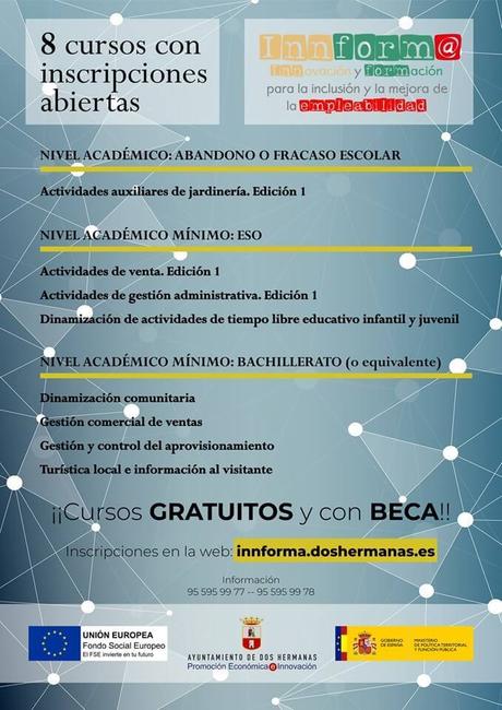 Abiertas las inscripciones para 8 cursos gratuitos en Dos Hermanas