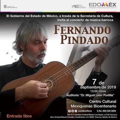 PRESENTA FERNANDO PINDADO RECITAL BARROCO CON GUITARRA