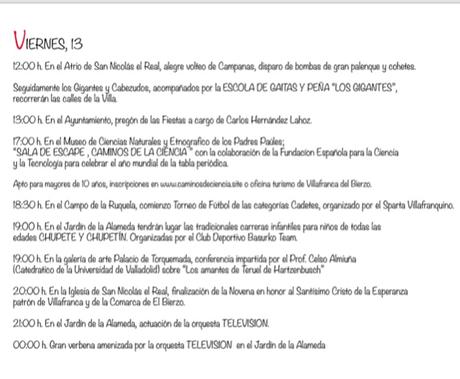 Fiestas del Cristo 2019 en Villafranca del Bierzo. Programa de actividades