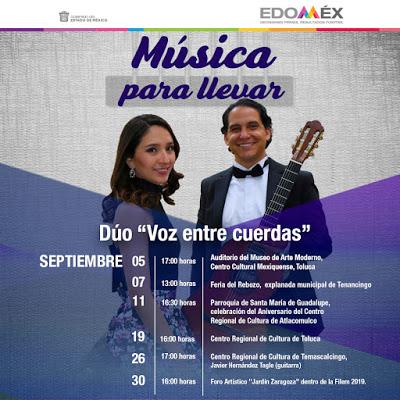 RECORRE DÚO “VOZ ENTRE CUERDAS” EDOMÉX EN SEPTIEMBRE
