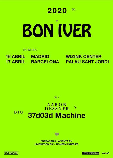 Conciertos de Bon Iver en Madrid y Barcelona en abril de 2020