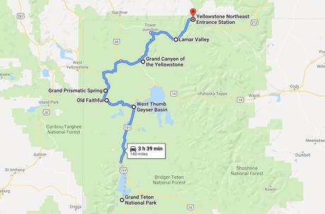 South-to-North-Map.jpg.optimal ▷ Un día en el parque nacional de Yellowstone