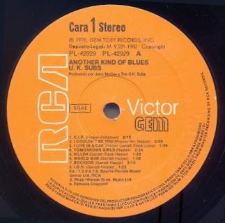 U.K Subs - Another kind of blues Lp 1980